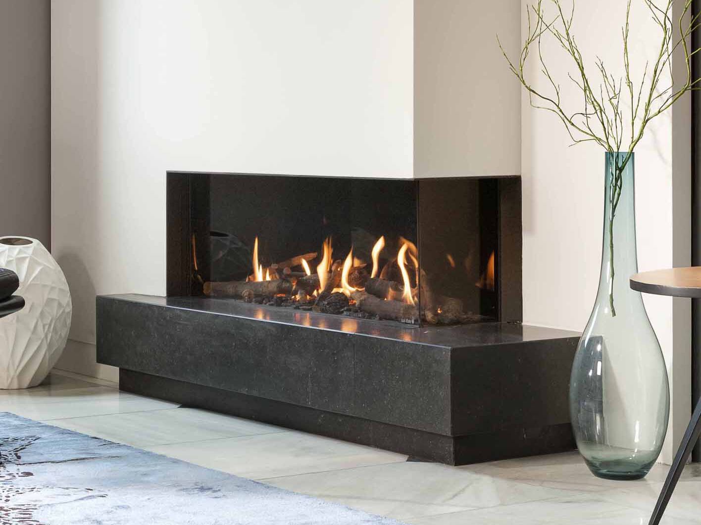 Настенный газовый угловой камин KALFIRE G105/37C ARCH-00077544