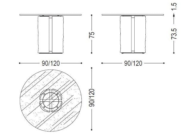 Круглый стеклянный стол Riva 1920 Briccole ARCH-00079524 - Вид №6