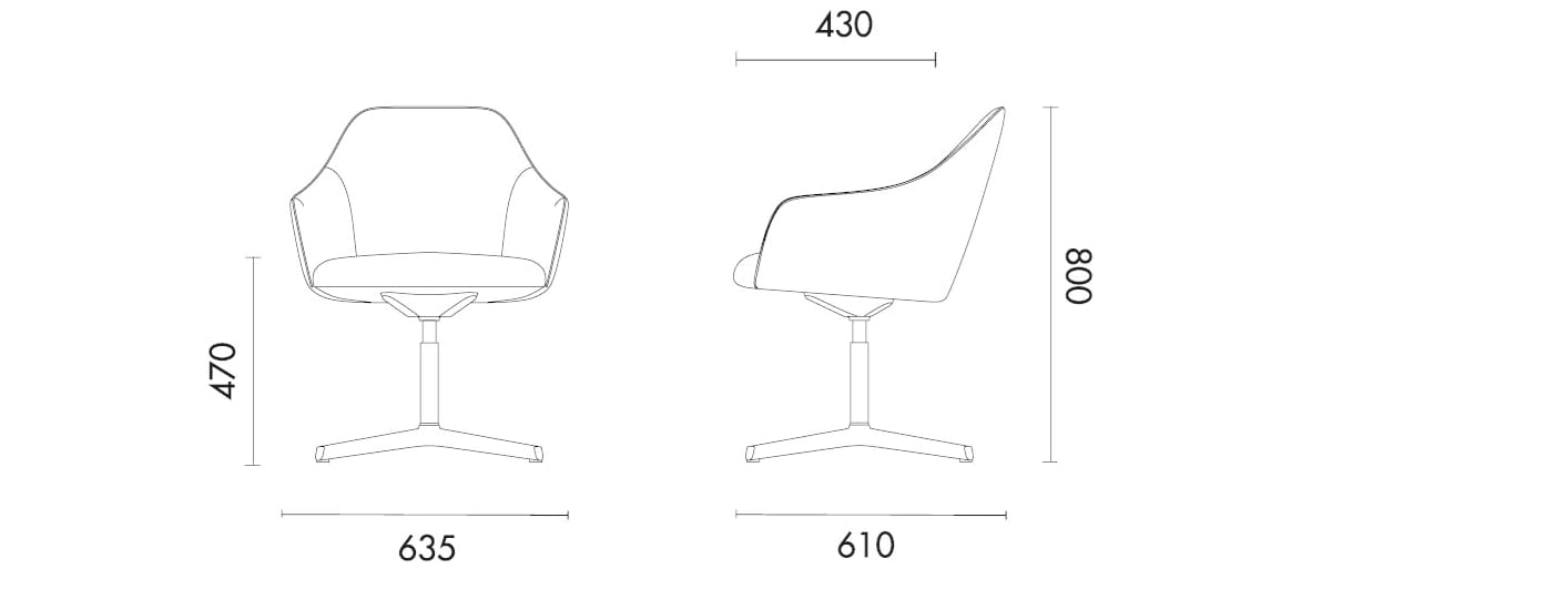Ткань спиц поворотный стул с подлокотниками Grado Design ARCH-00043172 - Вид №7