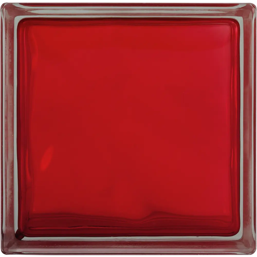 Стеклоблок Волна цвет ярко-рубиновый полуматовый VITRABLOCK STLM-2005610 - Вид №2