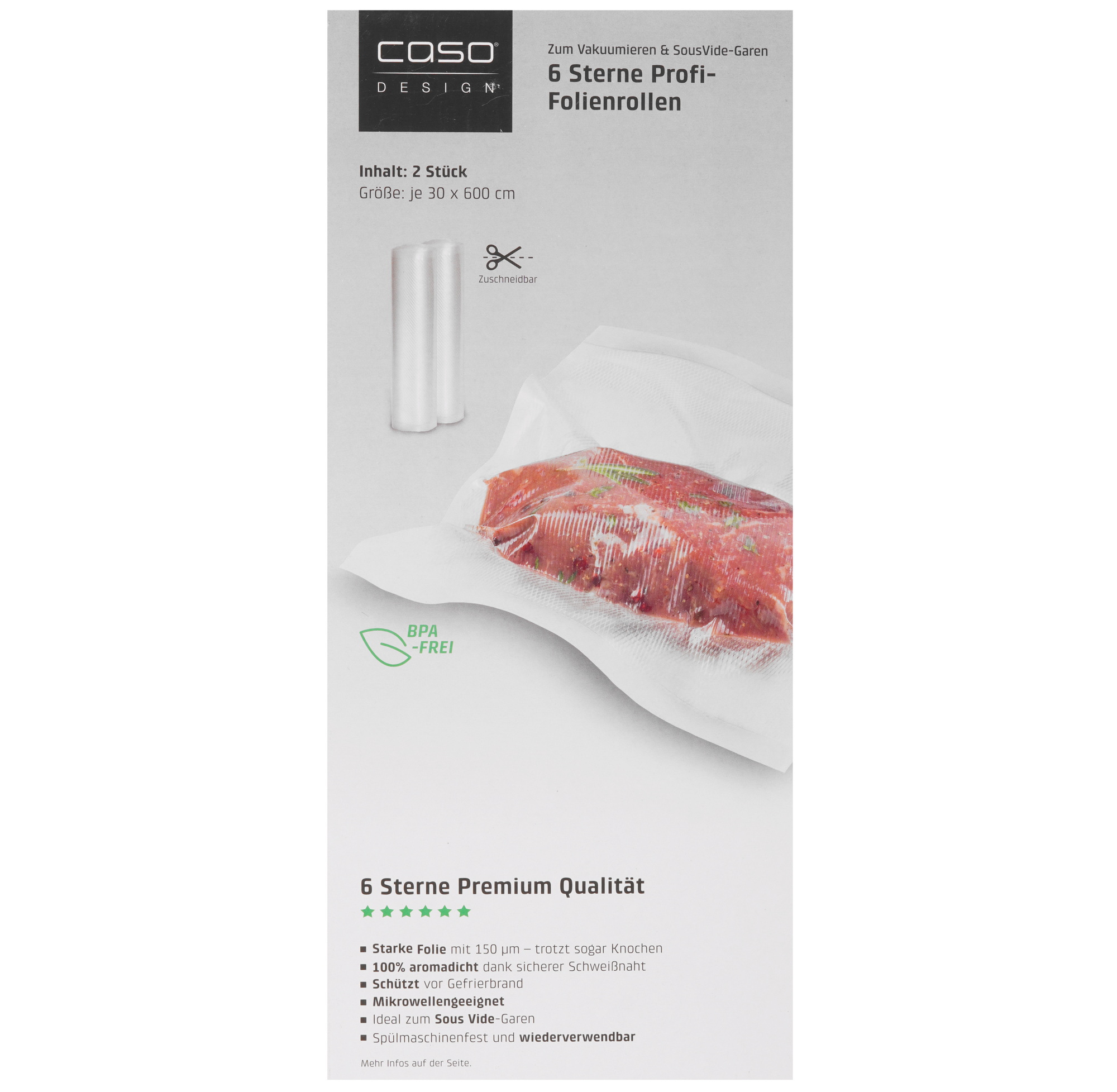 9297253 Набор рулонов для вакуумного упаковщика CASO 6 Sterne 30*600 STDN-0111178