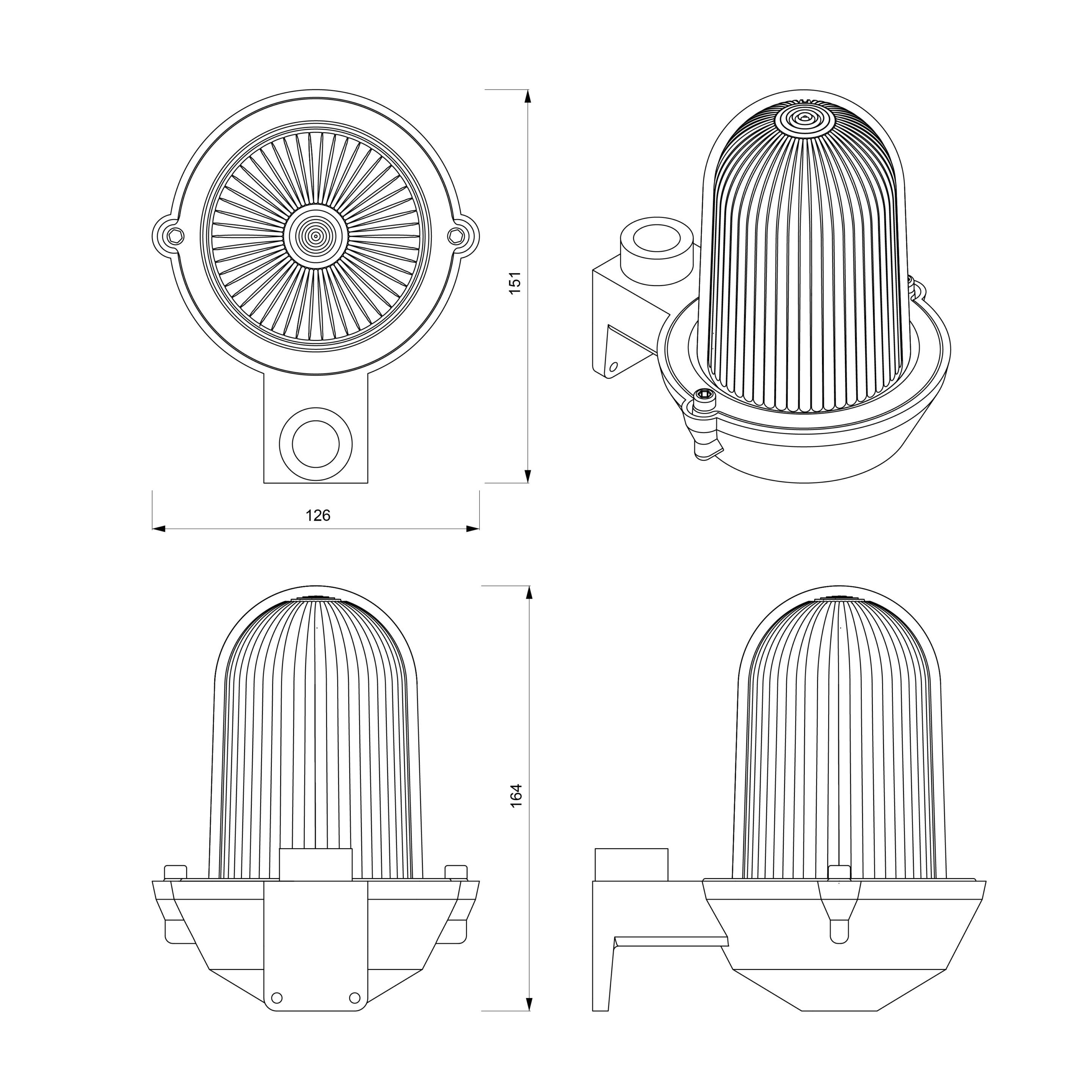Натуральный алюминиевый настенный светильник Genuit Silver ARCH-00129058 - Вид №6