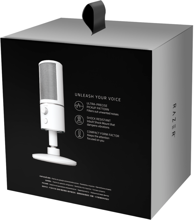 RZ19-02290400-R3M1 seiren x mercury - desktop cardioid condenser microphone - frml packaging Razer Santreyd  - Вид №3