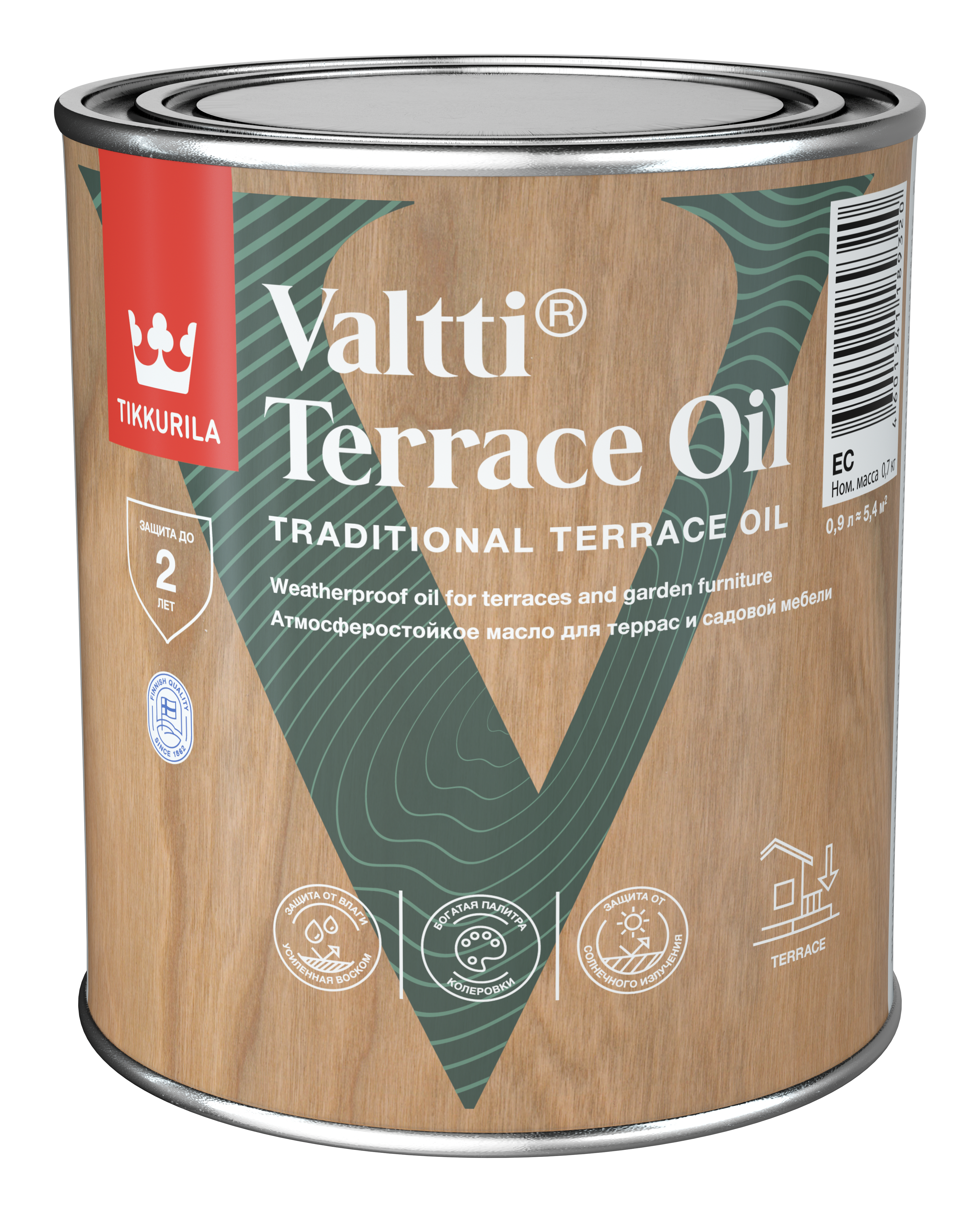 82116551 Масло для террас и садовой мебели Valtti Terrace Oil База ЕС бесцветное 0.9 л STLM-0019477 TIKKURILA