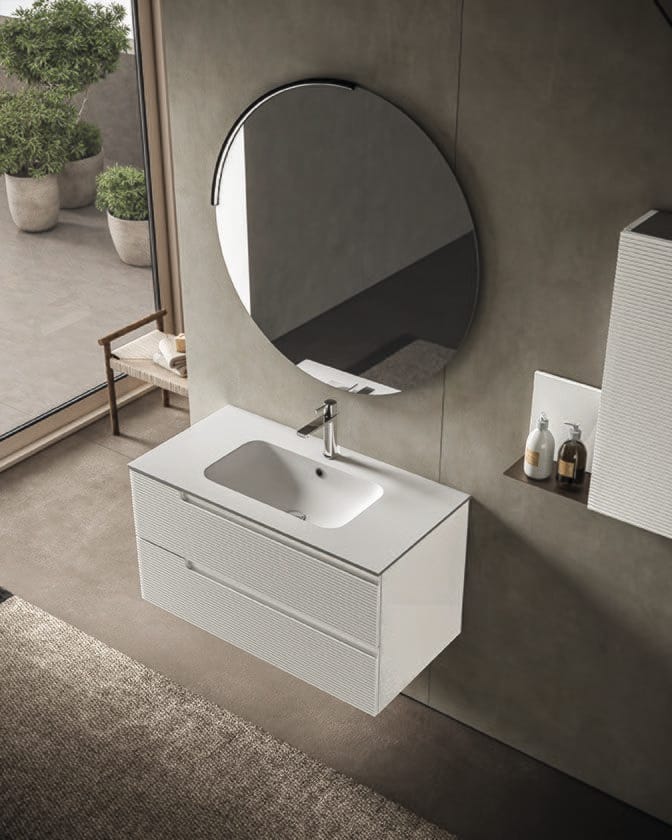 Подвесной умывальник с ящиками, навесным шкафом и зеркалом BMT Everyday ARCH-00125796 - Вид №1