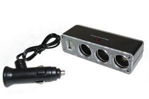 19805830 Разветвитель прикуривателя 3 гнезда, USB провод 60см, с индик. в блистере 907344 Nord-Yada