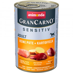 ПР0058887*6 Корм для собак Gran Carno Sensitiv индейка с картофелем банка 400г (упаковка - 6 шт) Animonda