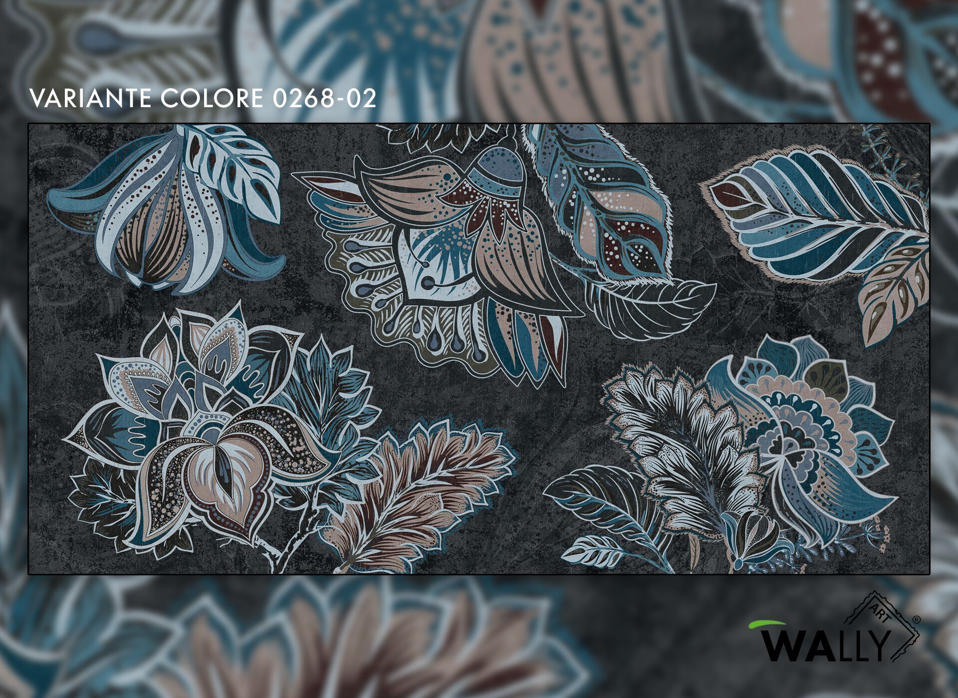 Моющиеся нетканые обои с цветочным рисунком WALLYART Lacollection ARCH-00100688 - Вид №2