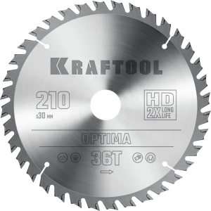 Диск пильный по дереву Kraftool Optima 36951-210-30 36T 210x30x2 мм