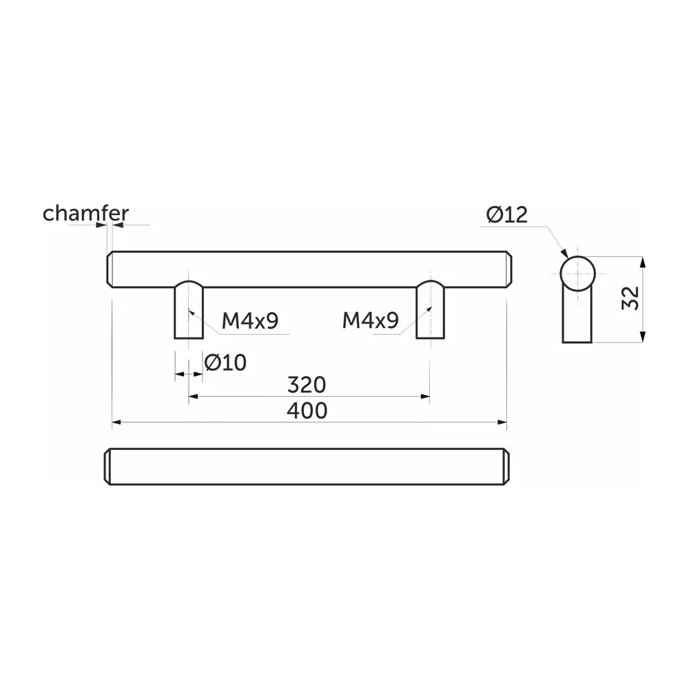 Мебельная ручка-рейлинг KONSENSA 400 мм хром STLM-2209314 - Вид №4