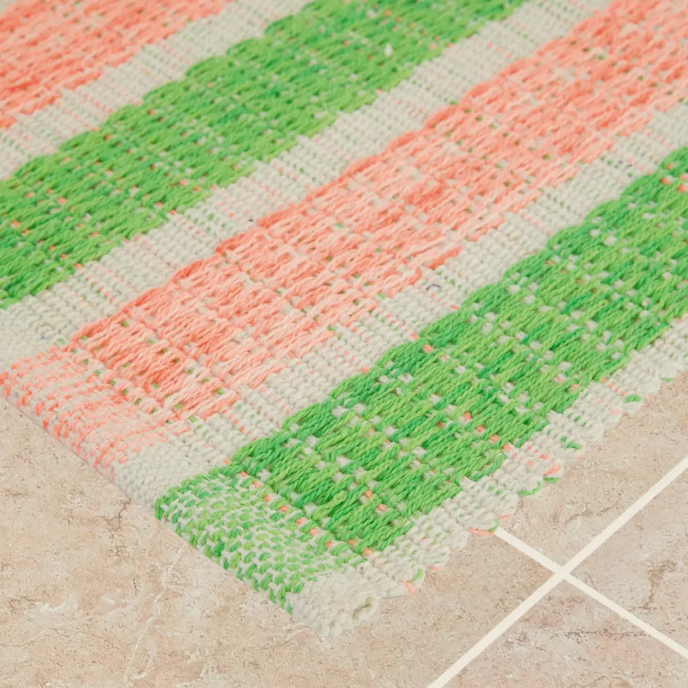 Коврик Полоска 60x90 см хлопок цвет зеленый CTIM STLM-2036852 - Вид №1