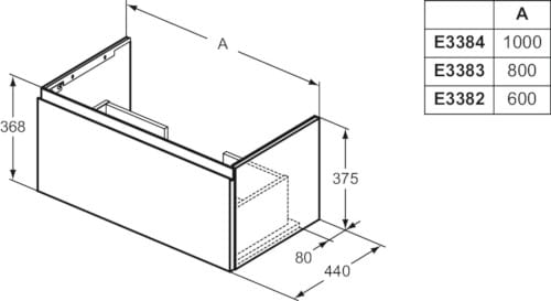 Деревянный подвесной умывальник с ящиками Ideal Standard Finesse ARCH-00093790 - Вид №48