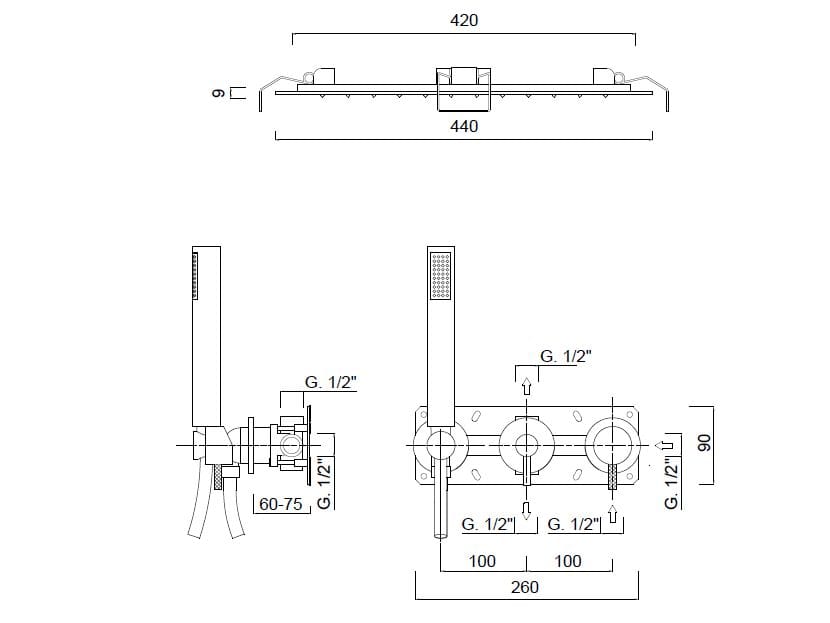 Встраиваемый смеситель для душа с душем Rubinetteria Giulini My Future Deluxe ARCH-00032385 - Вид №2
