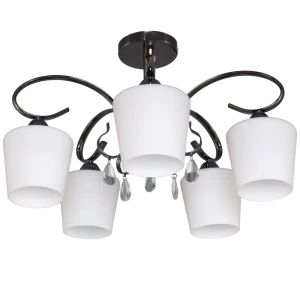 Люстра Блеск-2 5xE27x40 Вт, металл/стекло, цвет чёрный/белый