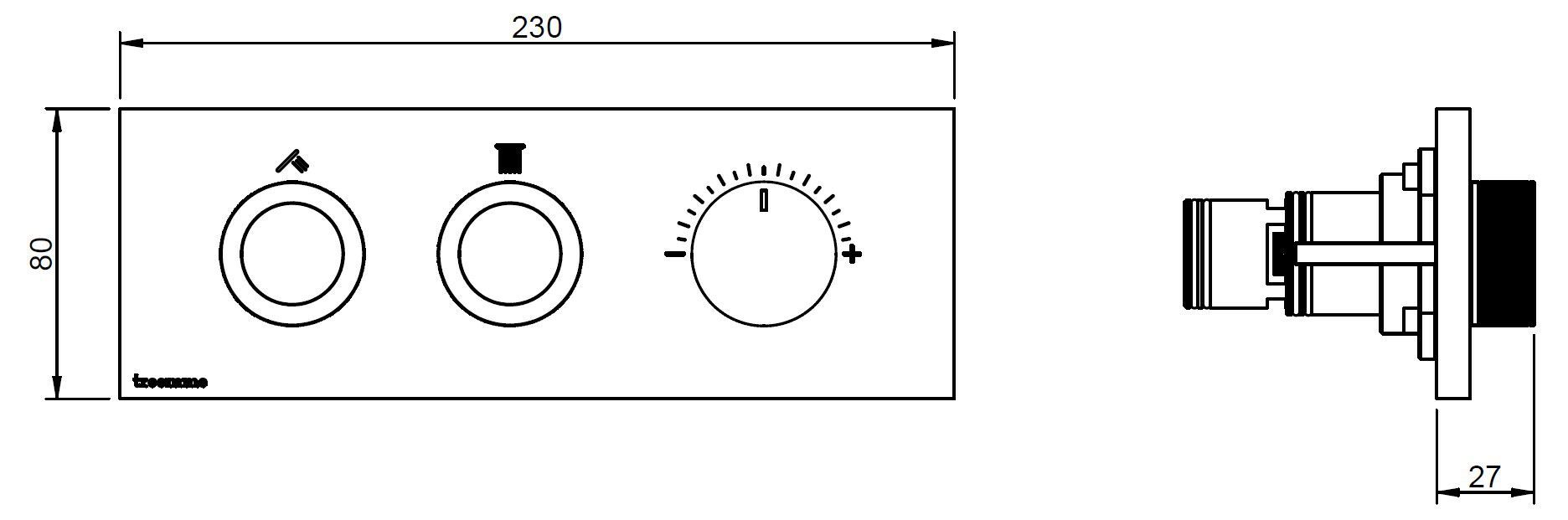 Термостатический встраиваемый смеситель для душа Rubinetterie Treemme W-smart ARCH-00143603 - Вид №2