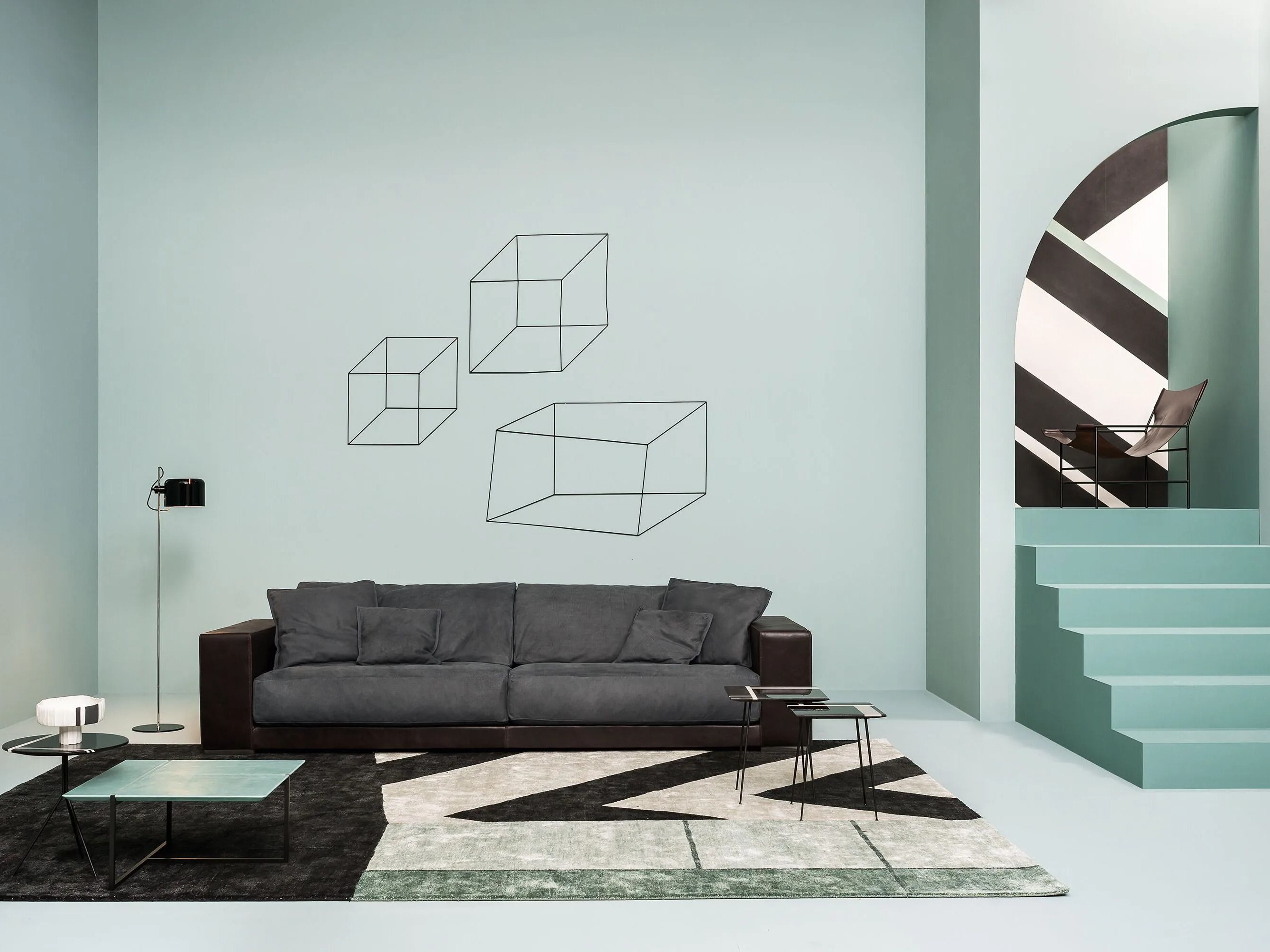 Кожаный линейный диван Baxter BUDAPEST ARCH-00084279 - Вид №1