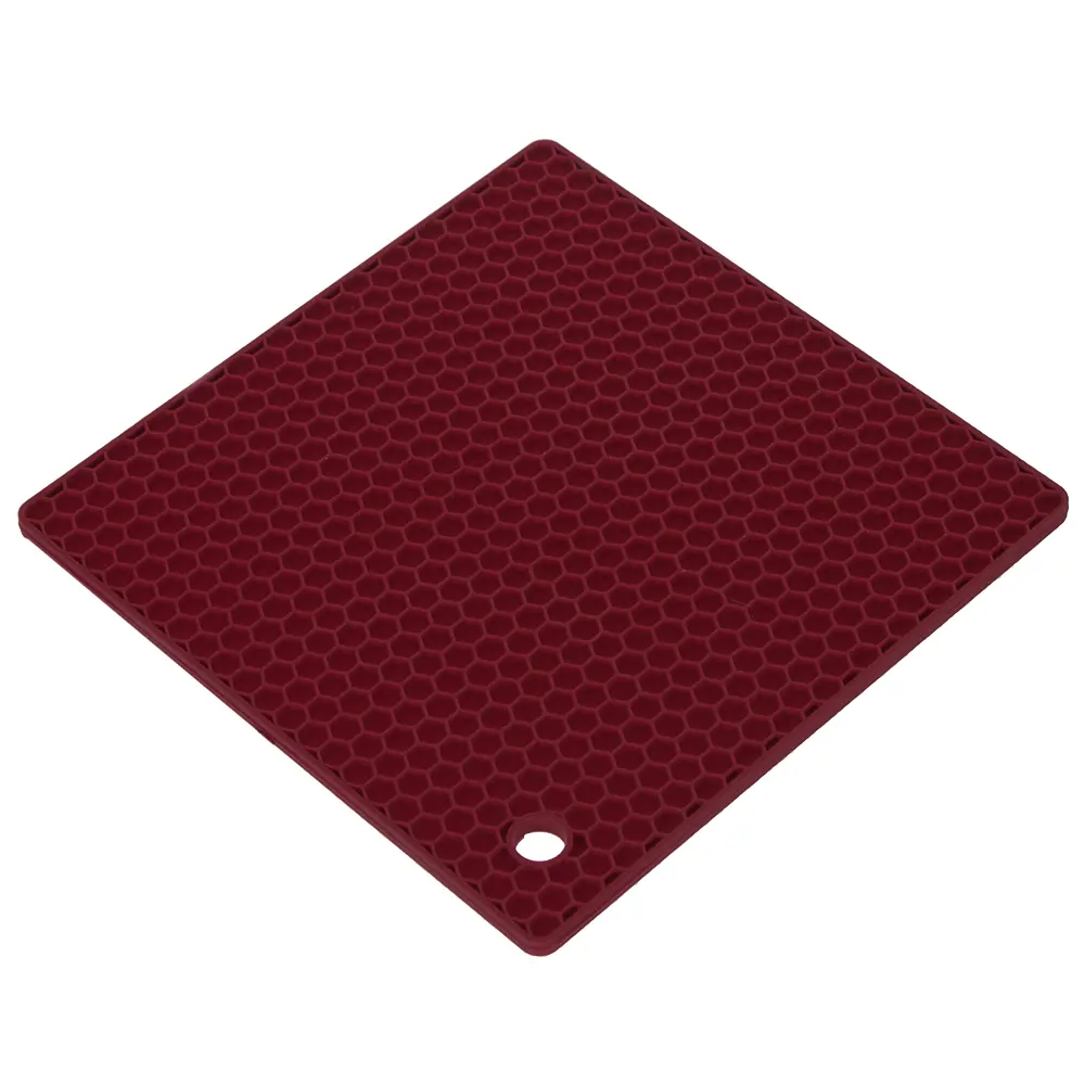 Прихватка/подставка под горячее 17x17x0.5 см силикон цвет пунш Santreyd STLM-2161841