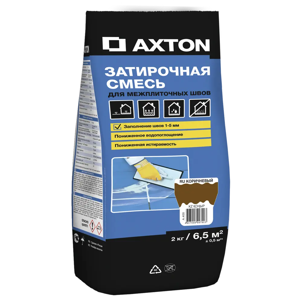 Затирка цементная Axton А.400 цвет коричневый 2 кг Без серии STLM-2078139 - Вид №1