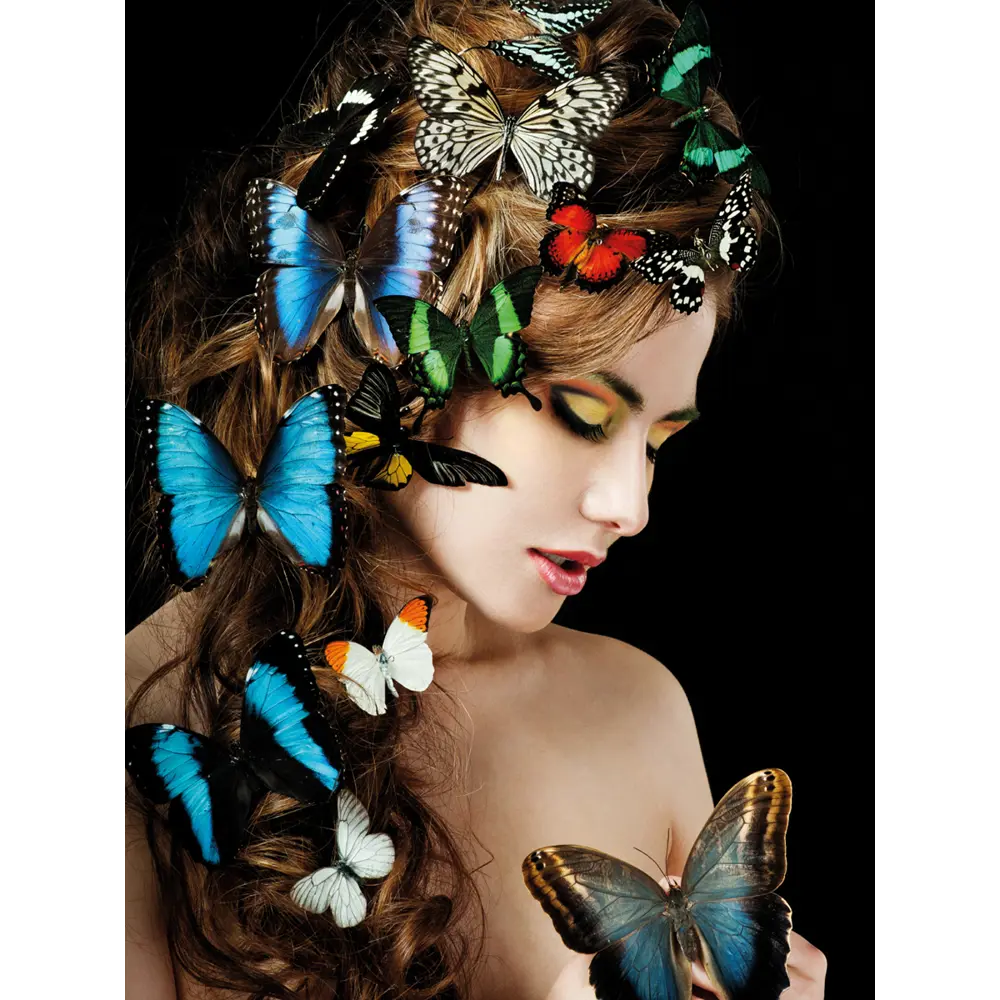 Картина на стекле Модель и бабочки AG 40-212 40x50 см POSTERMARKET STLM-2099586