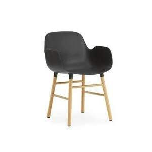 Кресло Form с ножками из дуба 78х56.1х52 см, черное