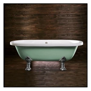 Ванна напольная отдельностоящая салатовая с хромированными  ножками "Орлиная лапа" Akcjum Octavia WN-09-05-CH-A