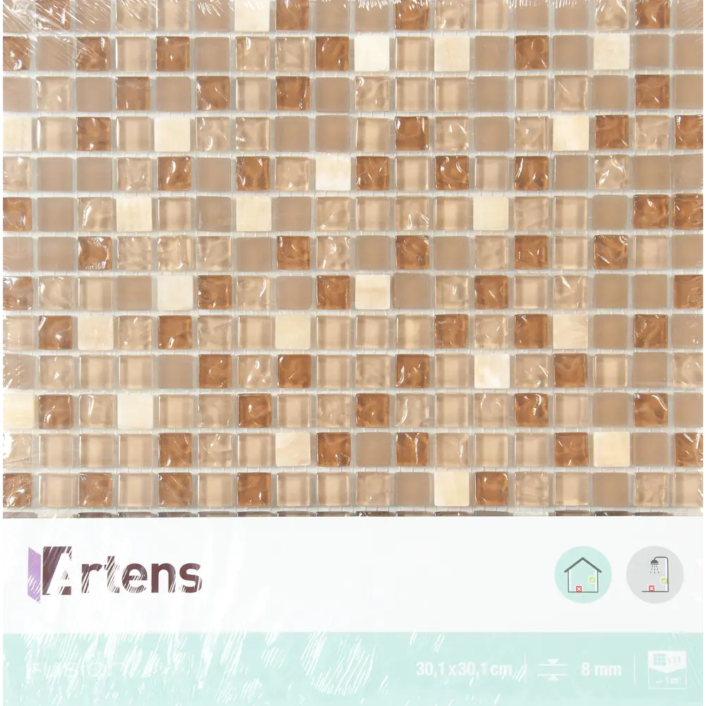 Мозаика Artens, 30.1х30.1 см, стекло, цвет бежевый STLM-2103387 - Вид №4