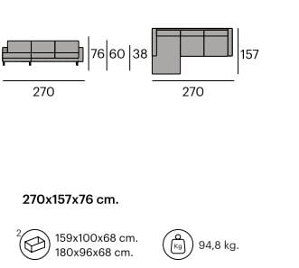 Тканевый диван с полуостровом Pilma талия ARCH-00086659 - Вид №3