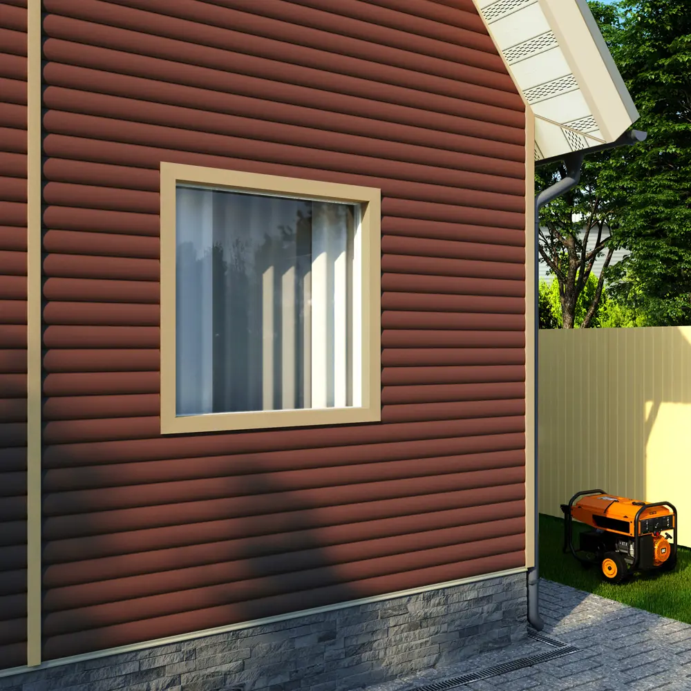 Сайдинг ПВХ блок-хаус 2700х230 мм темно-коричневый, 0.62 м² FINEBER STLM-2071880 - Вид №2