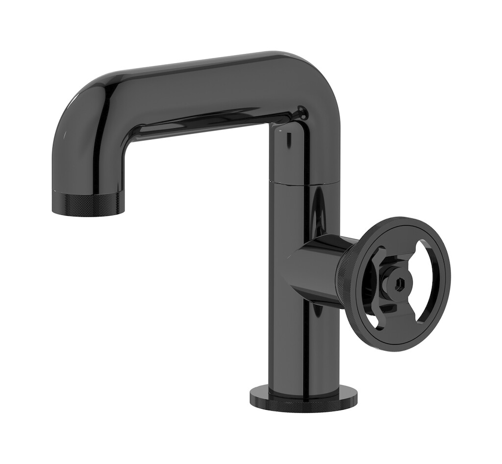 Смеситель для раковины на 1 отверстие в комплекте с донным клапаном WE ARE IB b1200cf Black Chrome Bold