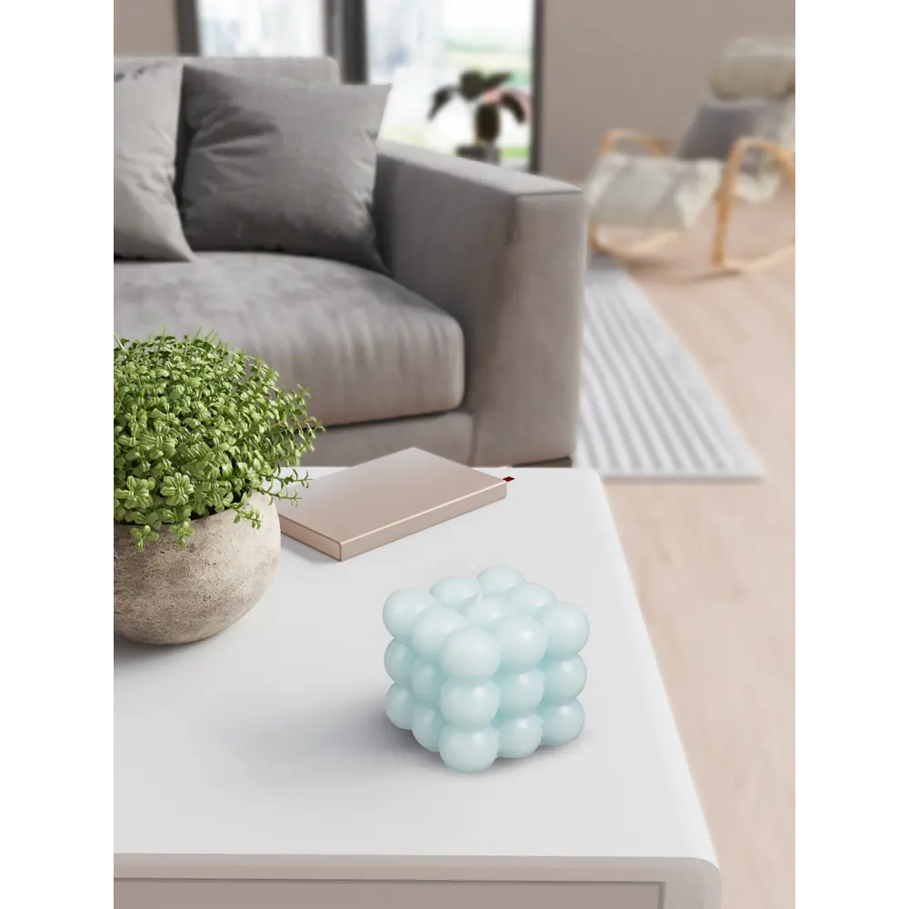 Свеча Шары в кубе 6 см голубая Santreyd STLM-2198232 - Вид №3