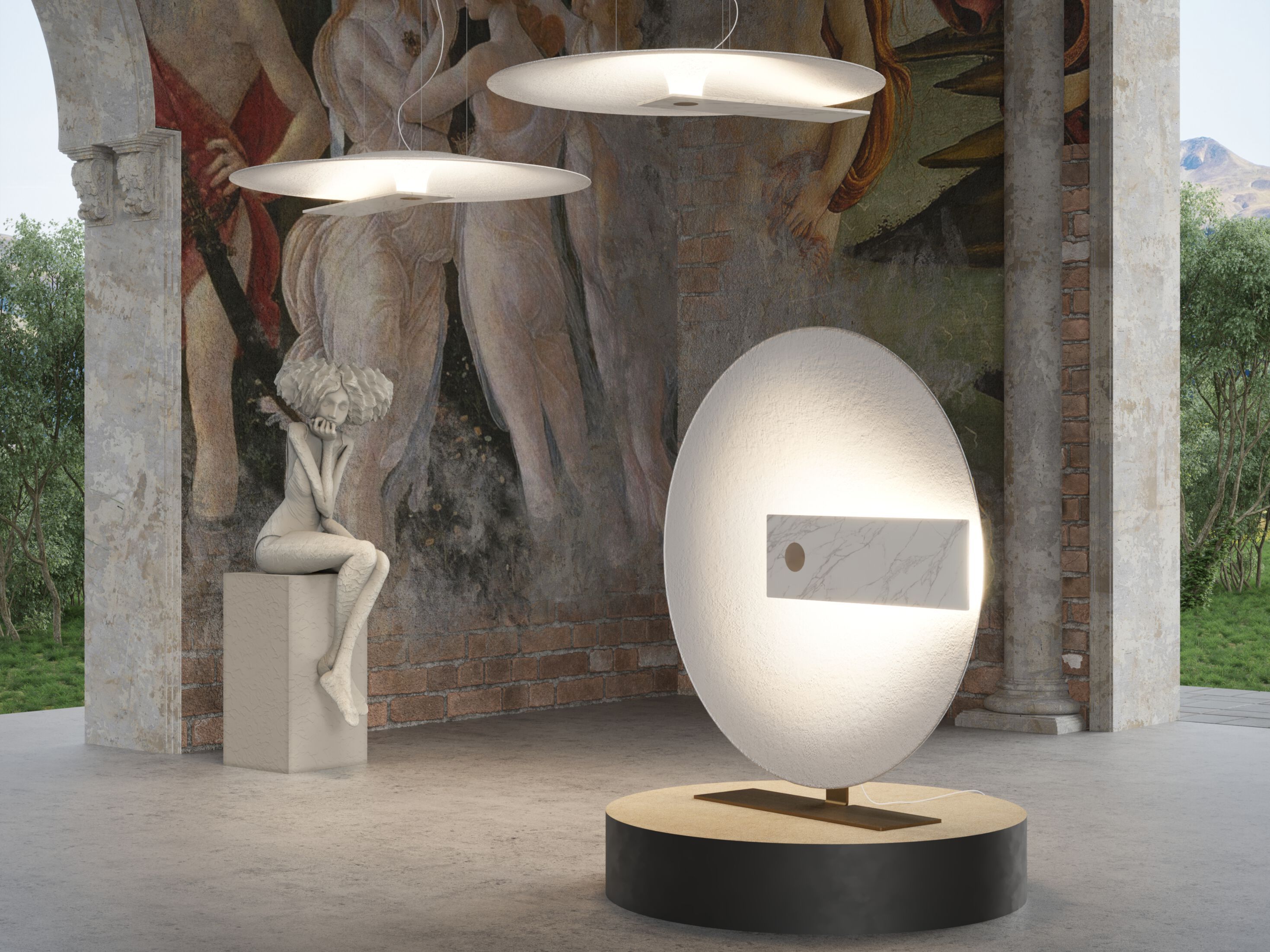 Светодиодная подвесная лампа из стекловолокна Hind Rabii солнечные часы ARCH-00066058 - Вид №5