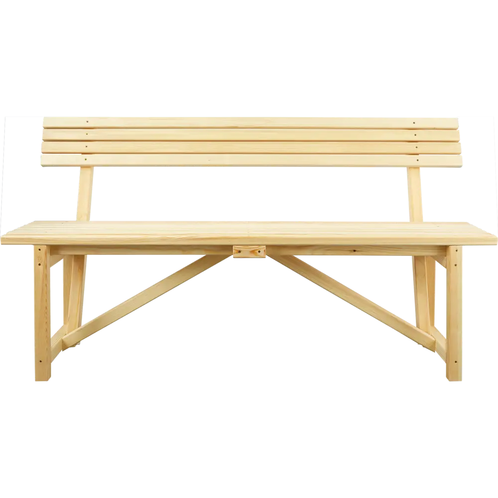 Скамейка садовая со спинкой 150x44x84 см дерево светло-коричневая Santreyd STLM-2082325 - Вид №1