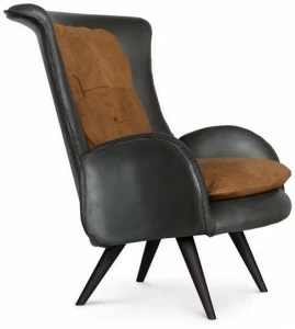 Greenapple Кожаное кресло с подлокотниками с высокой спинкой Perfect raw G703175
