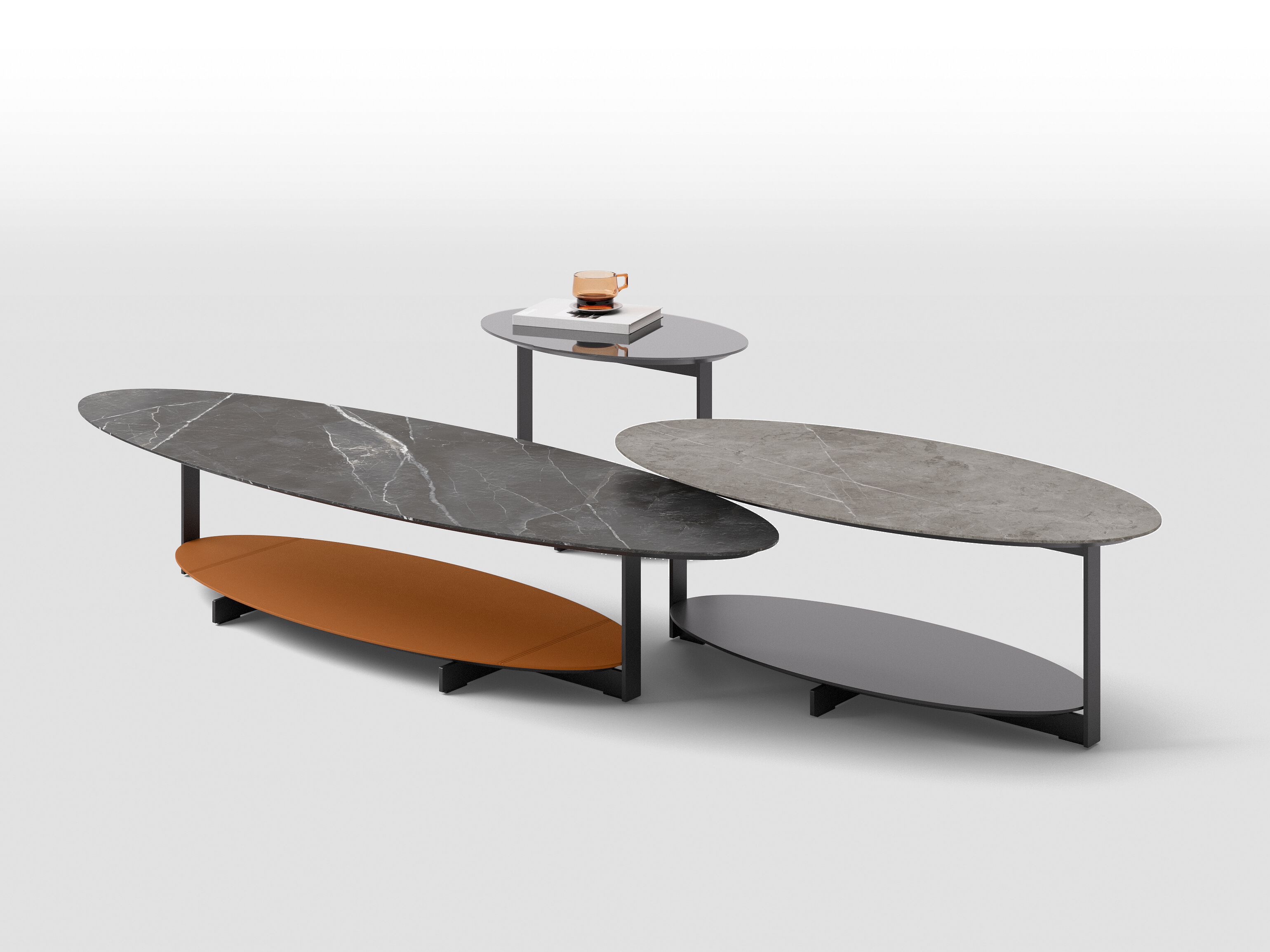 Металлический овальный журнальный столик Busnelli DYLAN ARCH-00127513