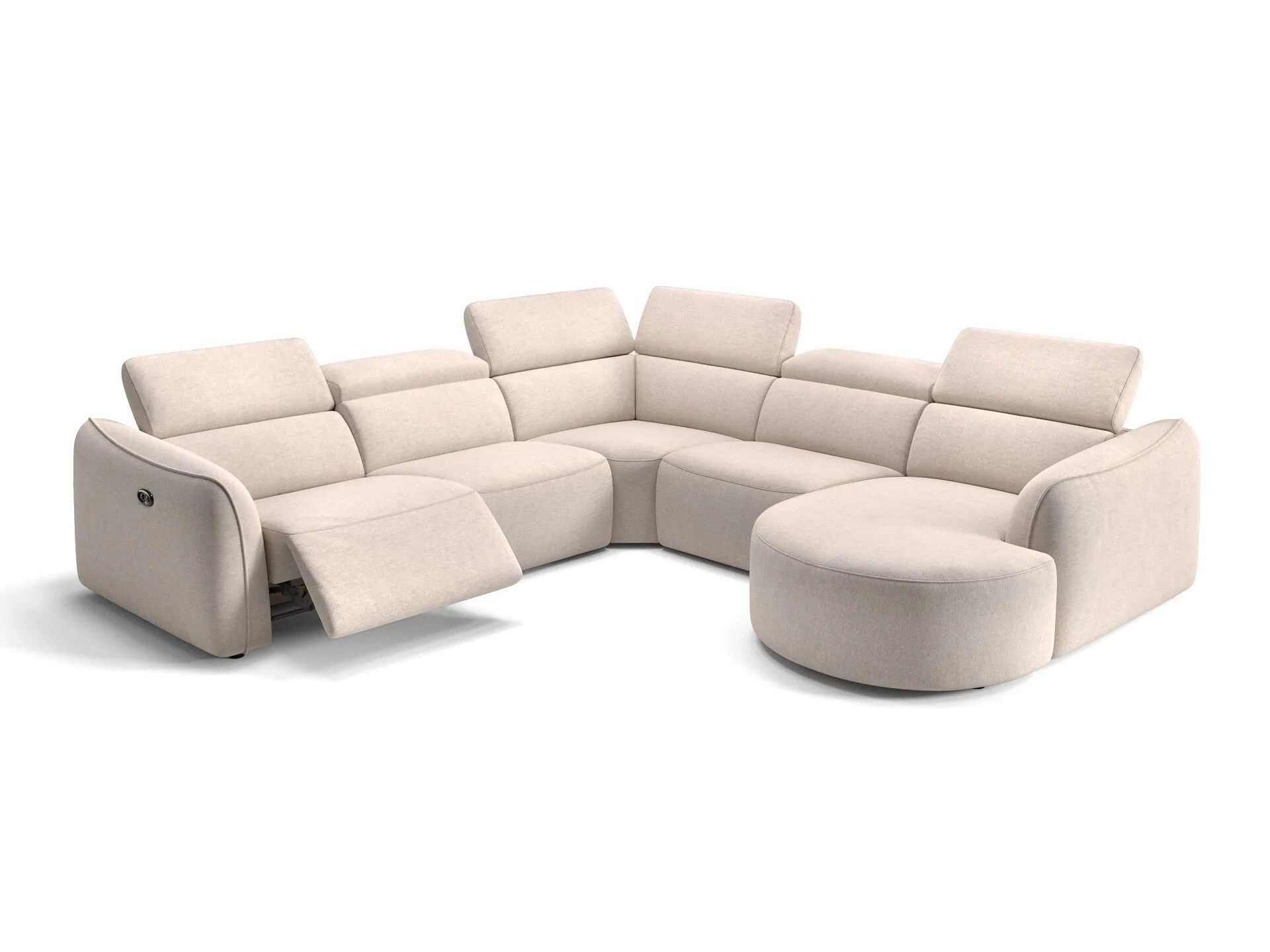 Угловой диван из ткани с полуостровом Sofanella Милаццо ARCH-00041177