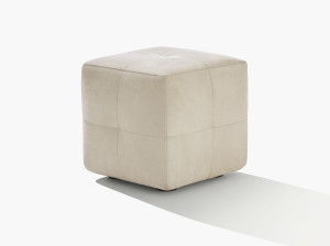 Кожаный пуф