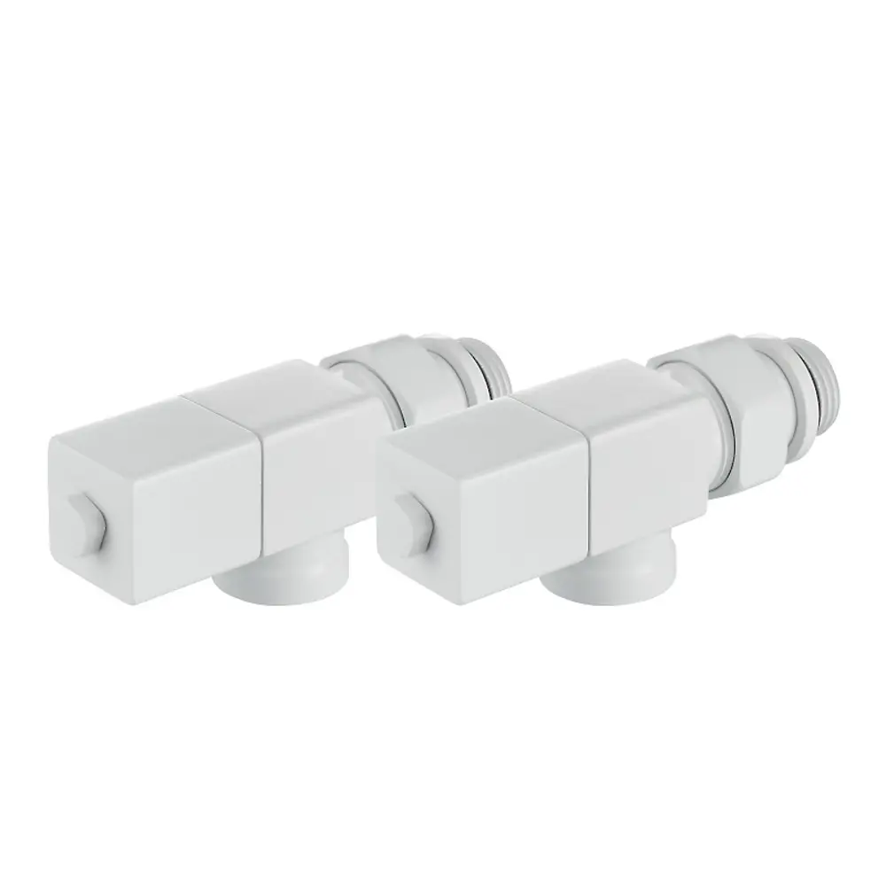 Набор вентилей для радиатора Royal Thermo Cube 1/2" осевой цвет белый STLM-2081420 - Вид №4
