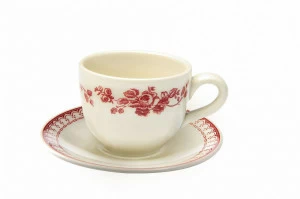 Чашка с блюдцем кофейные "Фаустина" COMPTOIR de FAMILLE ИНЛАВКА ФАУСТИНА 068208 Белый;розовый