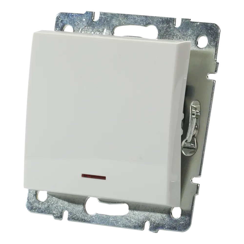 Выключатель встраиваемый Lezard Rain 1 клавиша с подсветкой, цвет белый STLM-2029525 - Вид №2