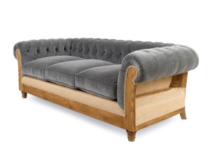 3-местный бархатный диван capitonné