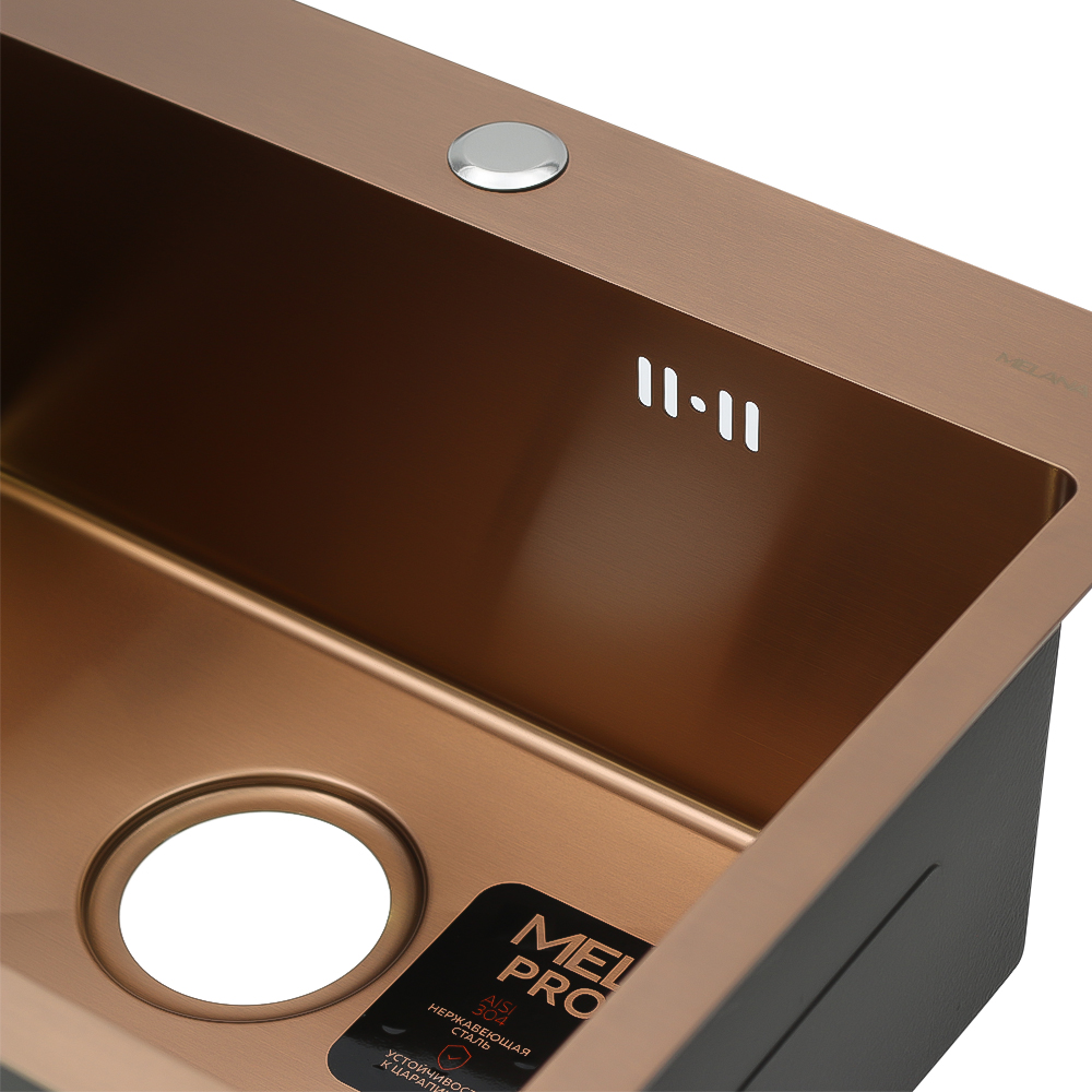 Мойка D5343HC MELANA ProfLine 3,0/220 БРОНЗА врезная прямоугольная D5343HC D5343HC бронза - Вид №6