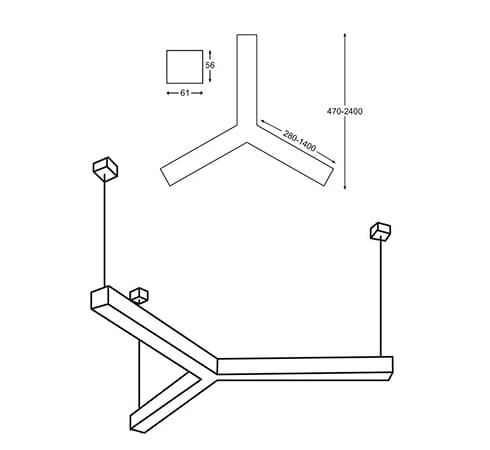 Алюминиевый светодиодный подвесной светильник Terzo Light Star ARCH-00132108 - Вид №2