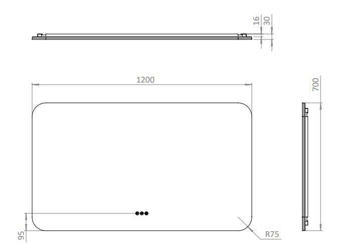 Прямоугольное зеркало со встроенным настенным освещением CROSSWATER SVELTE ARCH-00092352 - Вид №2