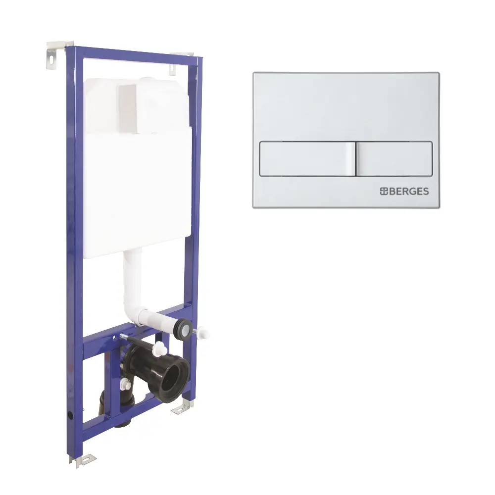 Инсталляция для унитазов Novum L2 с кнопкой цвет матовый хром BERGES WASSERHAUS STLM-2067616