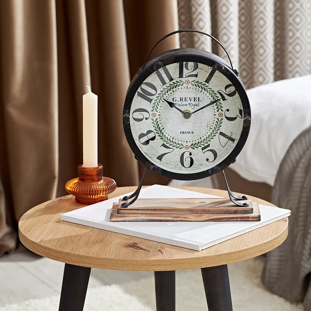 Часы настольные Dream River EA 1109 круглые МДФ цвет серый бесшумные ø21.5 Осень STLM-2182626