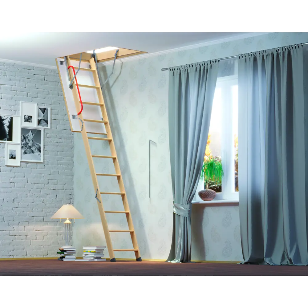 Santreyd Prime - чердачная лестница 4-секционная из массива сосны 87542883 STLM-0074375 - Вид №2