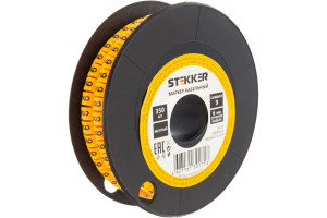16240120 Кабель-маркер 9 для провода сеч.6мм, желтый, CBMR60-9 39132 STEKKER