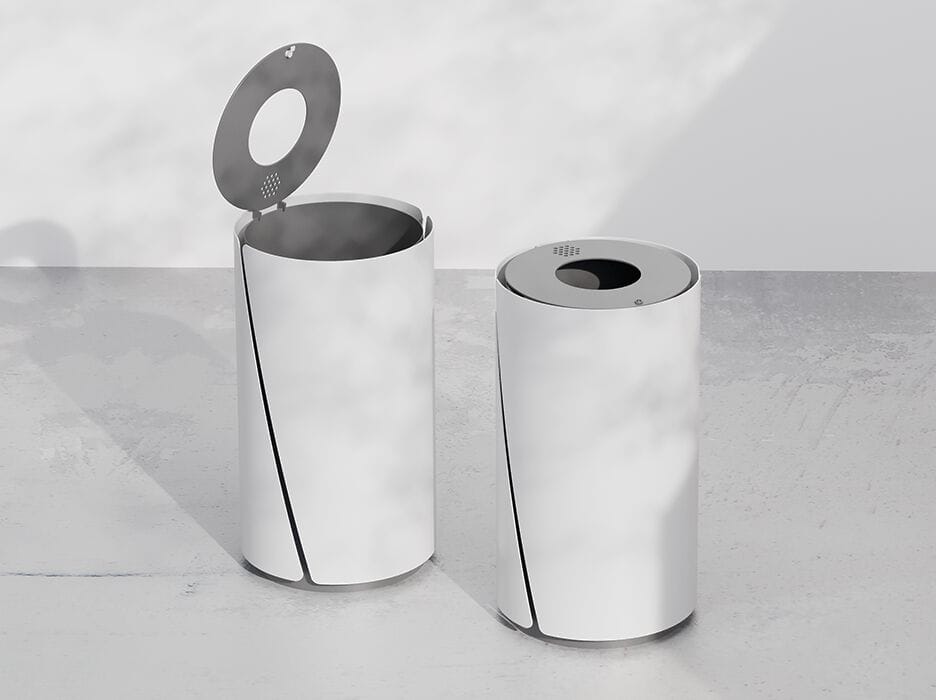 Корзина для мусора из оцинкованного листового металла с пепельницей и крышкой DIMCAR BOB ARCH-00081251 - Вид №1