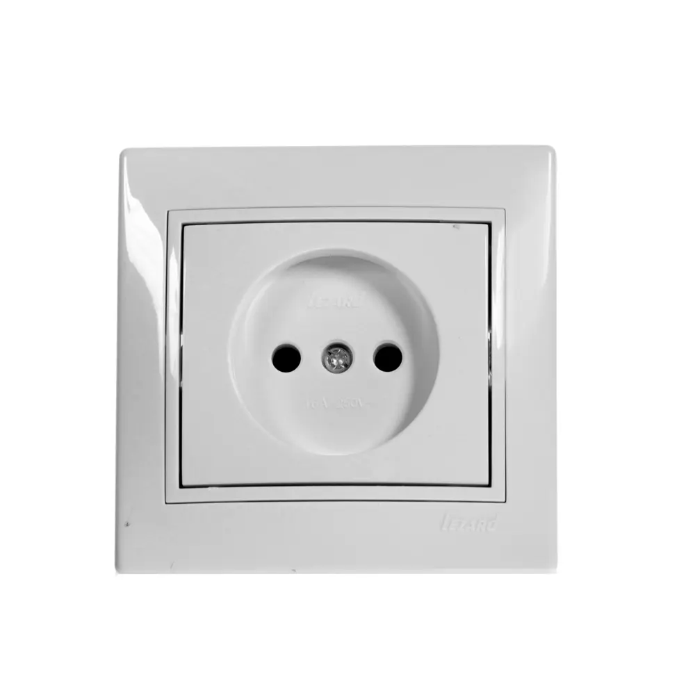 Розетка керамическая Lezard Mira, без заземления, цвет белый STLM-2045596
