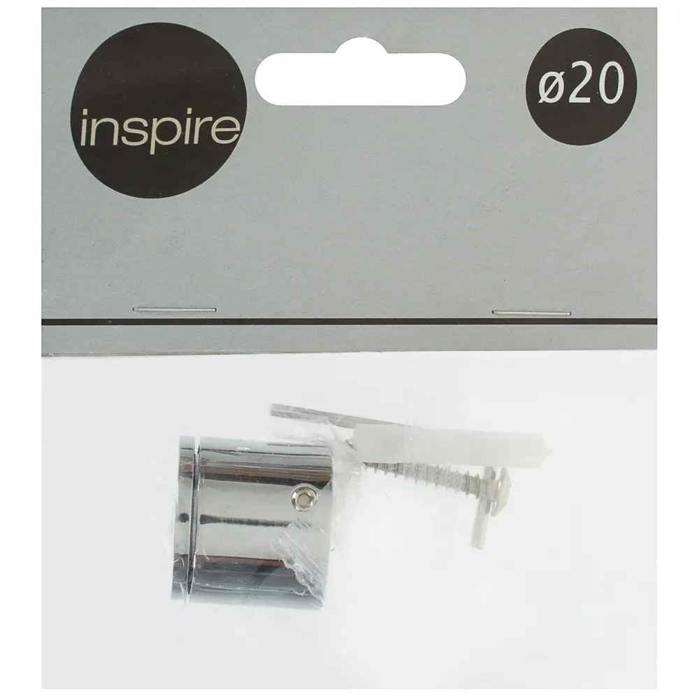 Держатель торцевой 2.5 см цвет хром INSPIRE STLM-2165745 - Вид №3